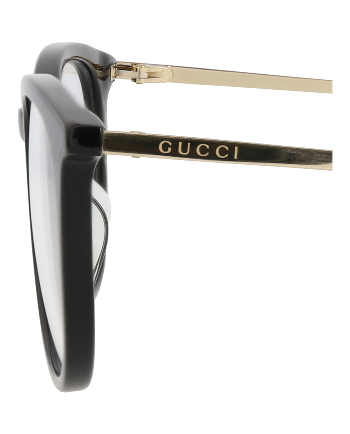 Gucci Womens Round/Oval Black Gold Transparent Fashion Designer Eyewear