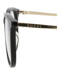 Gucci Womens Round/Oval Black Gold Transparent Fashion Designer Eyewear