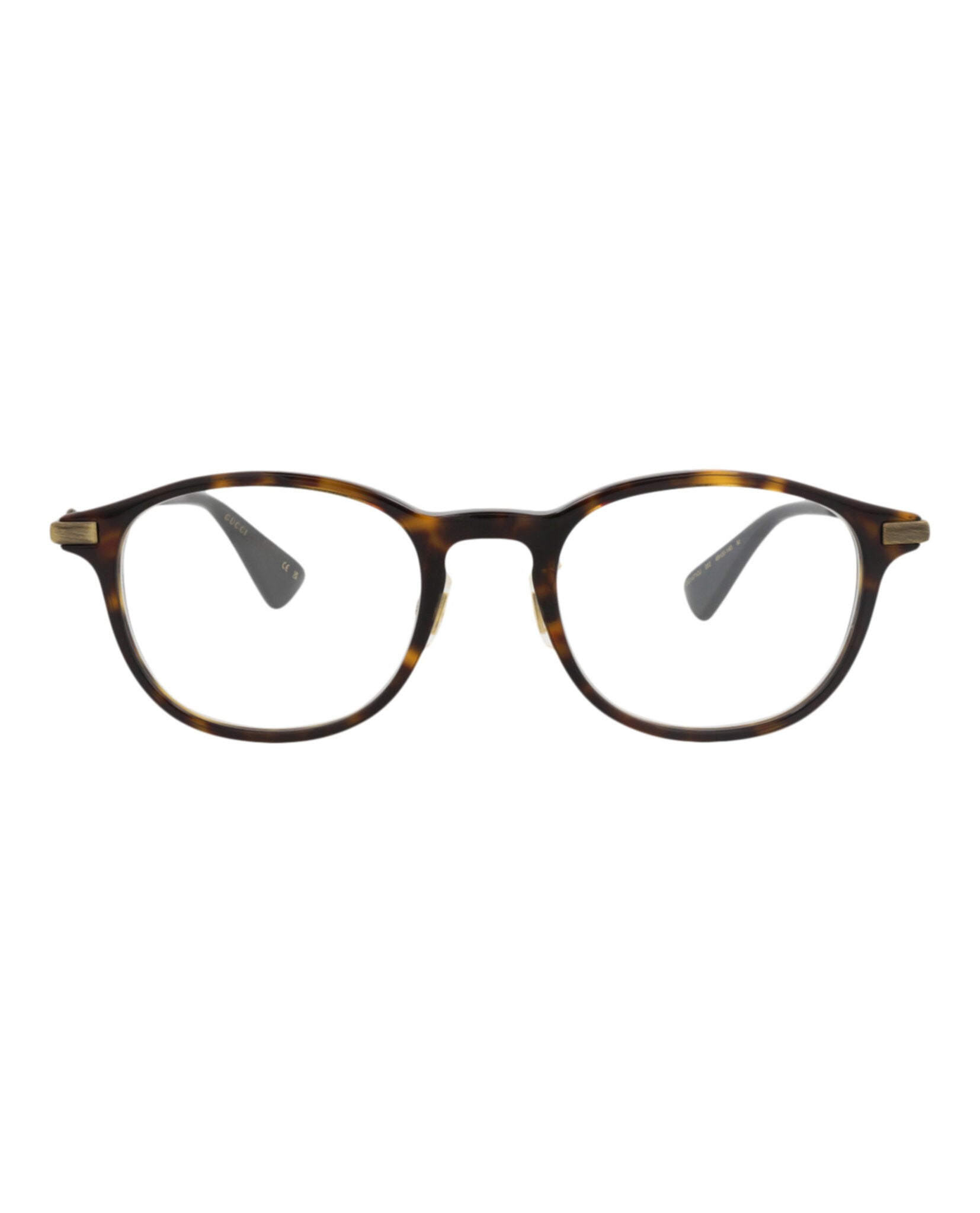 Gucci Mens Round/Oval Havana Gold Transparent Fashion Designer Eyewear