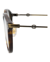 Gucci Mens Round/Oval Havana Gold Transparent Fashion Designer Eyewear