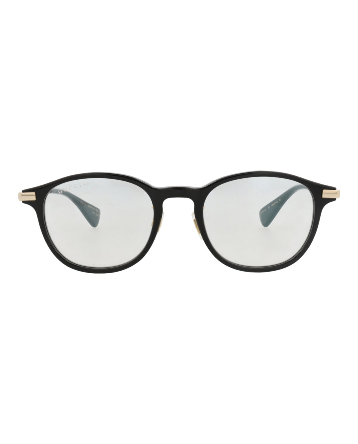 Gucci Gucci Mens Round/Oval Black Gold Transparent Fashion Designer Eyewear