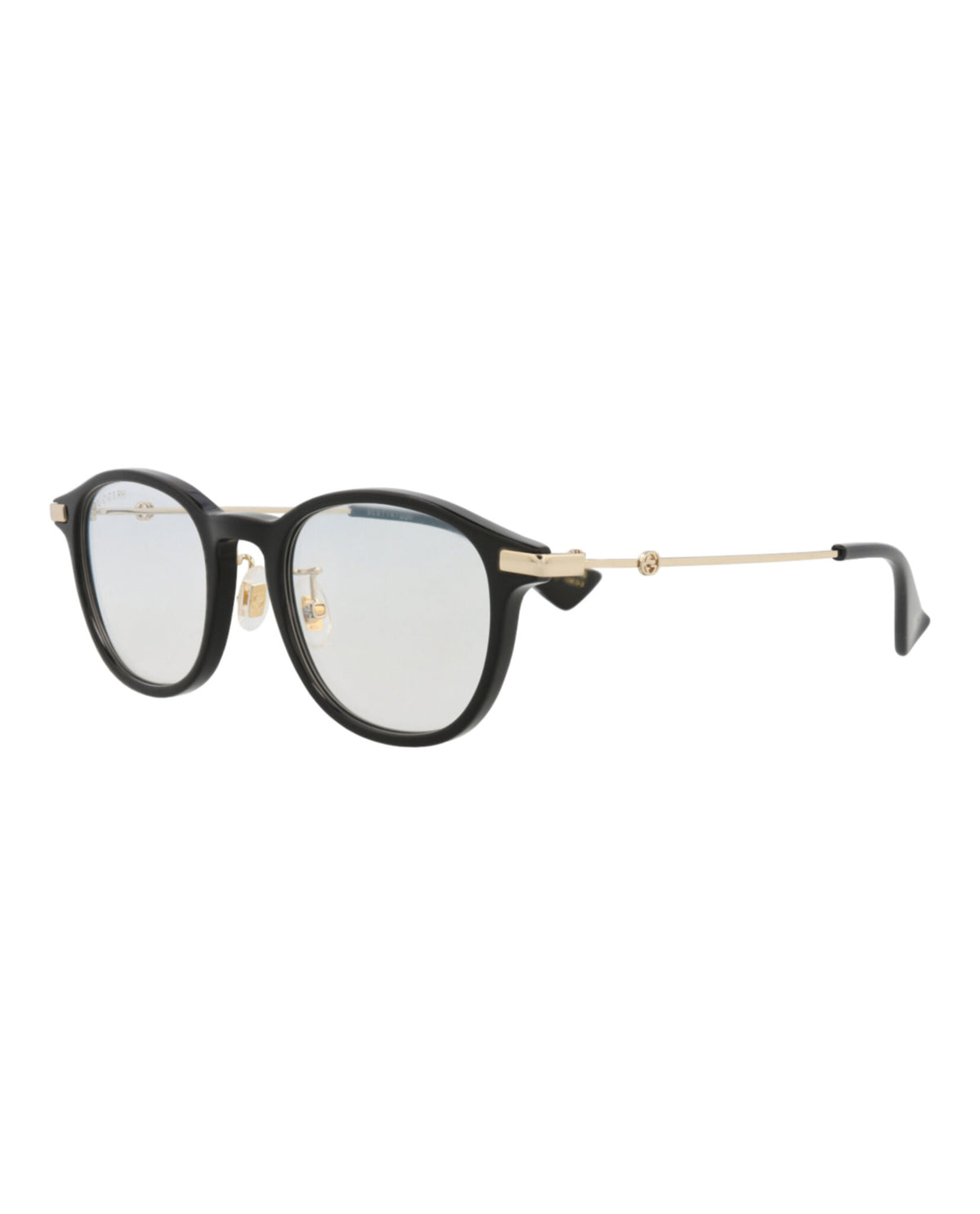 Gucci Gucci Mens Round/Oval Black Gold Transparent Fashion Designer Eyewear
