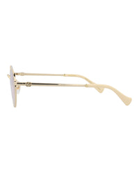 Gucci Gucci Womens Round/Oval Gold Gold Transparent Fashion Designer Eyewear