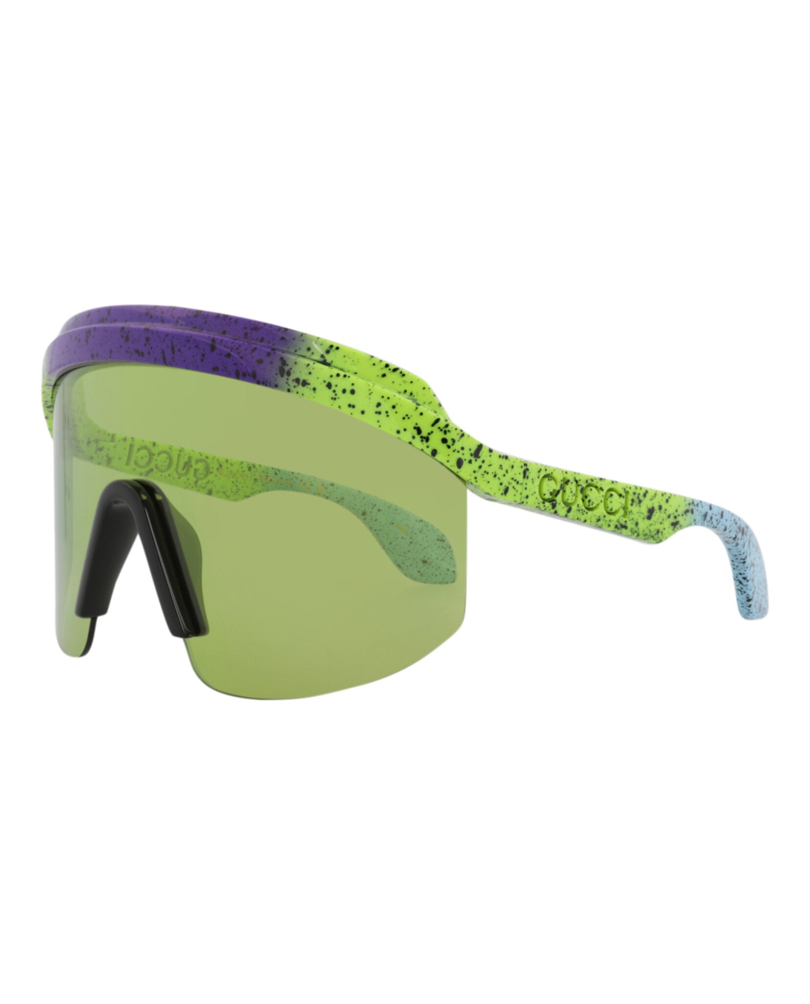 Gucci Gucci Womens Shield/Wrap Green Green Green Fashion Designer Eyewear
