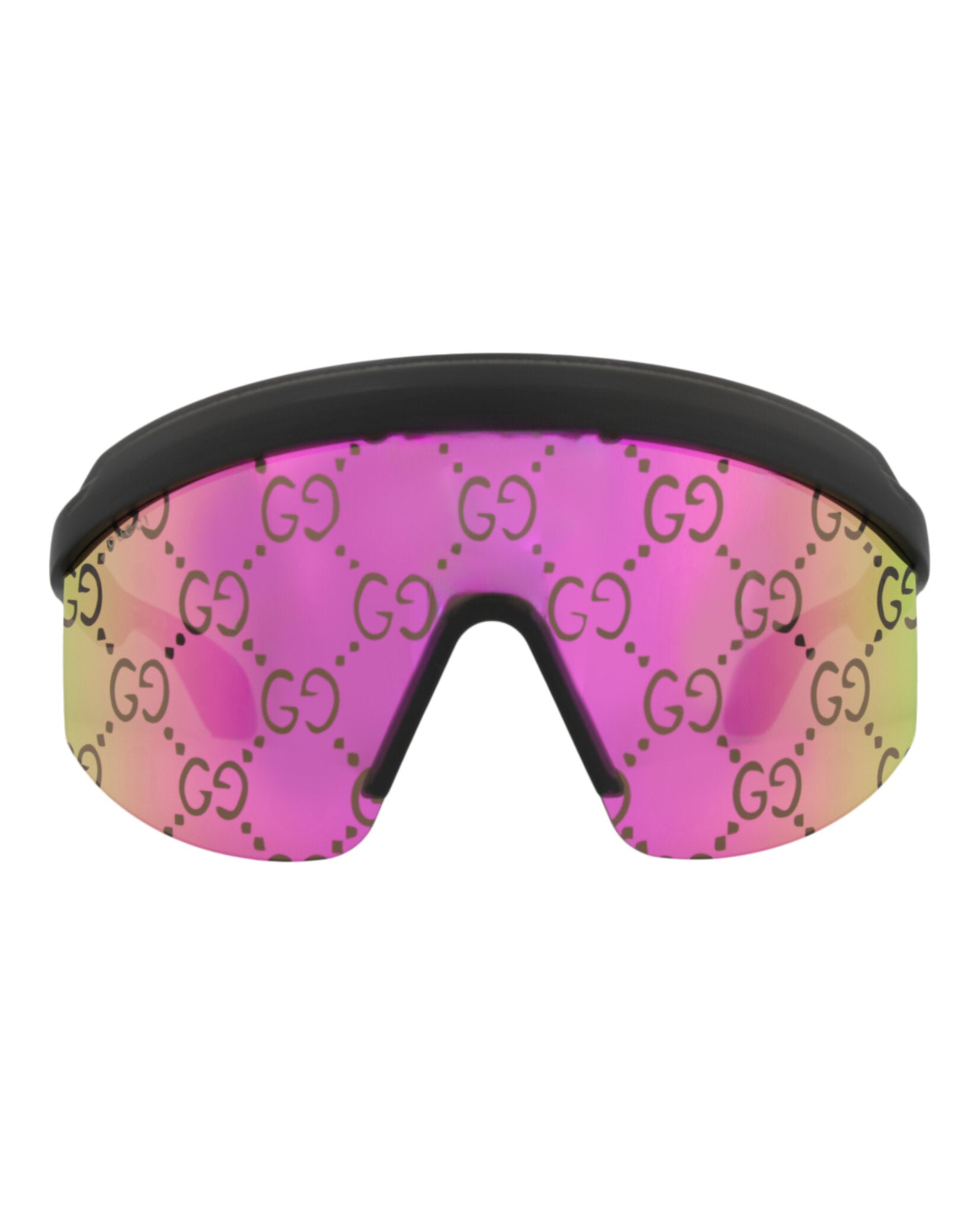 Gucci Gucci Womens Shield/Wrap Black Black Pink Fashion Designer Eyewear