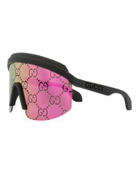 Gucci Gucci Womens Shield/Wrap Black Black Pink Fashion Designer Eyewear