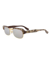 Gucci Gucci Mens Square/Rectangle Brown Brown Silver Fashion Designer Eyewear