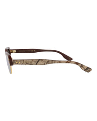 Gucci Gucci Mens Square/Rectangle Brown Brown Silver Fashion Designer Eyewear