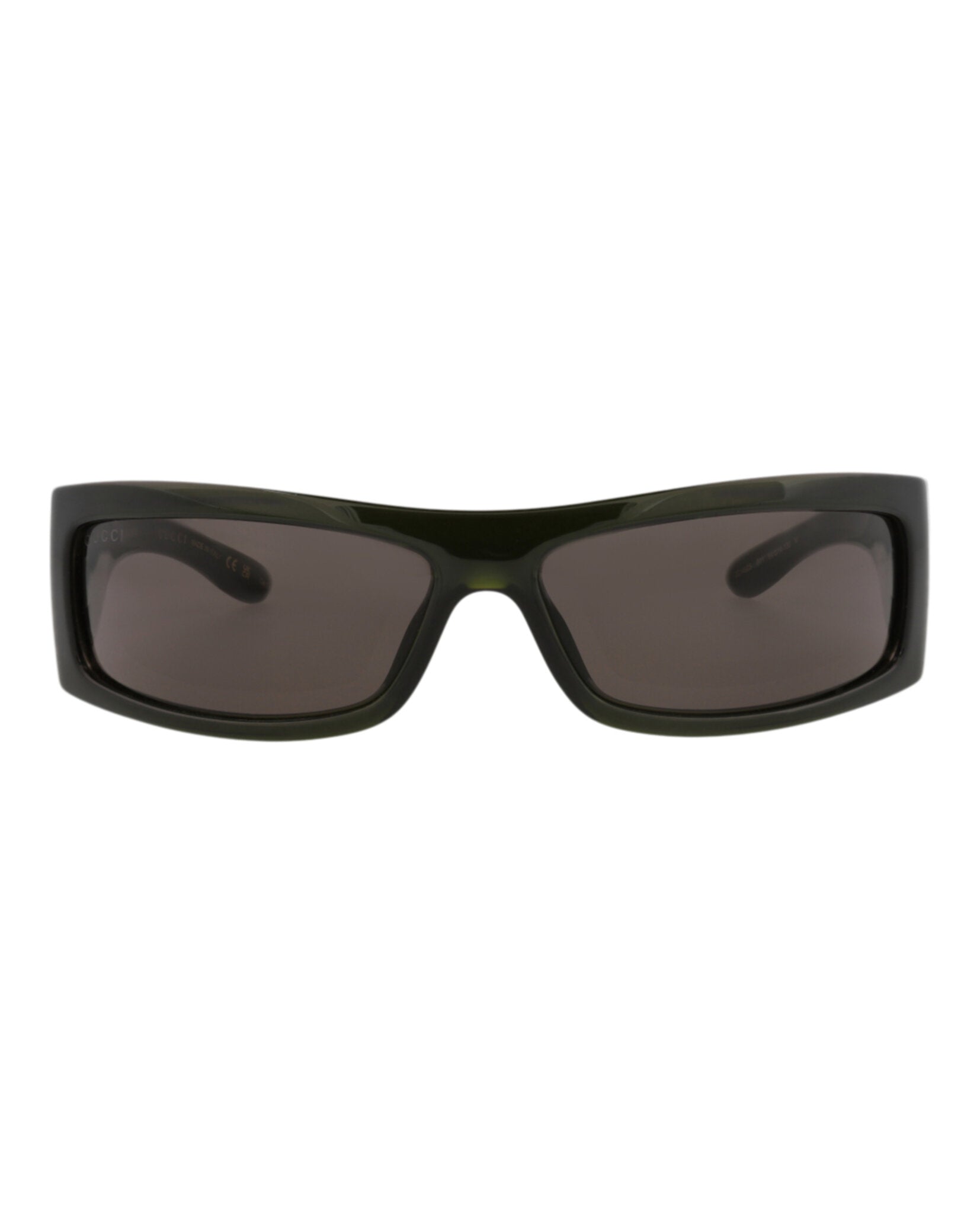 Gucci Gucci Mens Shield/Wrap Green Green Grey Fashion Designer Eyewear