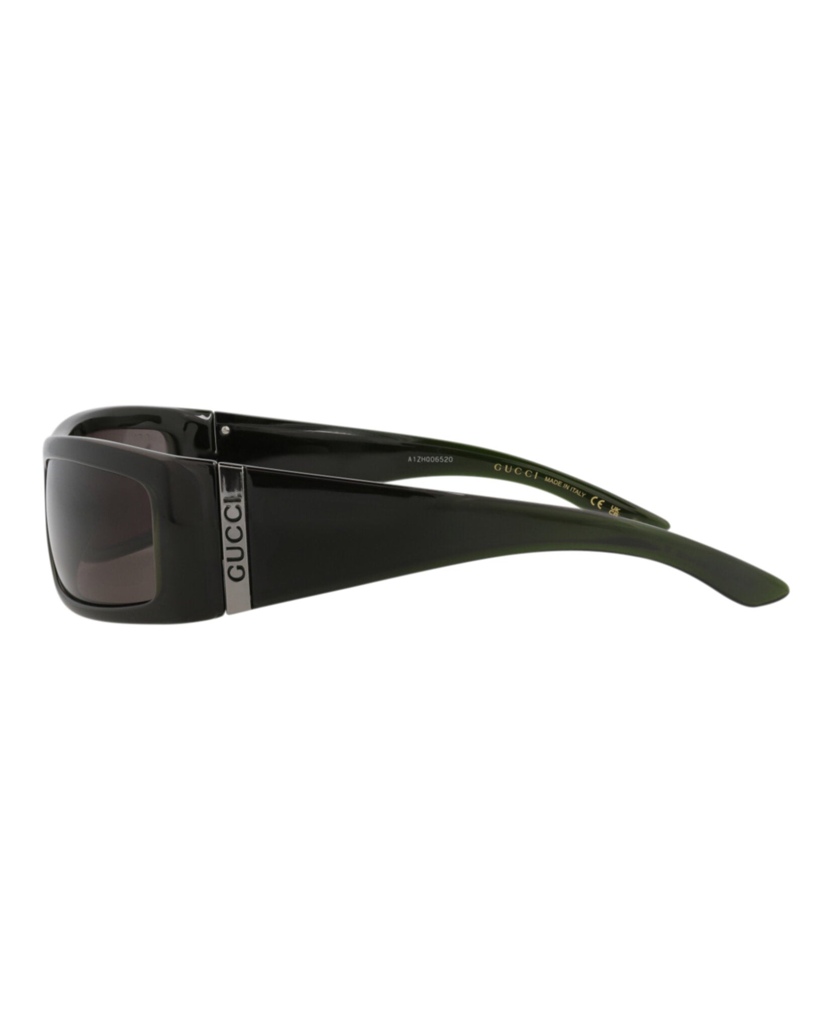Gucci Gucci Mens Shield/Wrap Green Green Grey Fashion Designer Eyewear