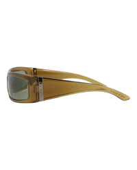 Gucci Mens Shield/Wrap Brown Brown Green Fashion Designer Eyewear