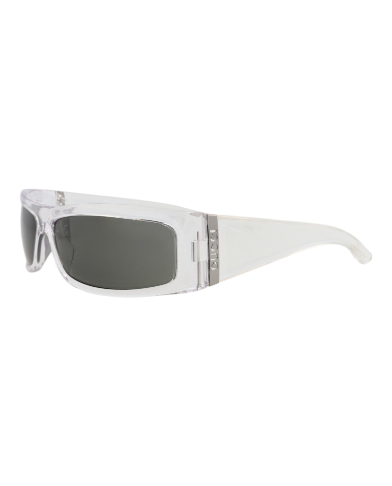 Gucci Mens Shield/Wrap Crystal Crystal Grey Fashion Designer Eyewear