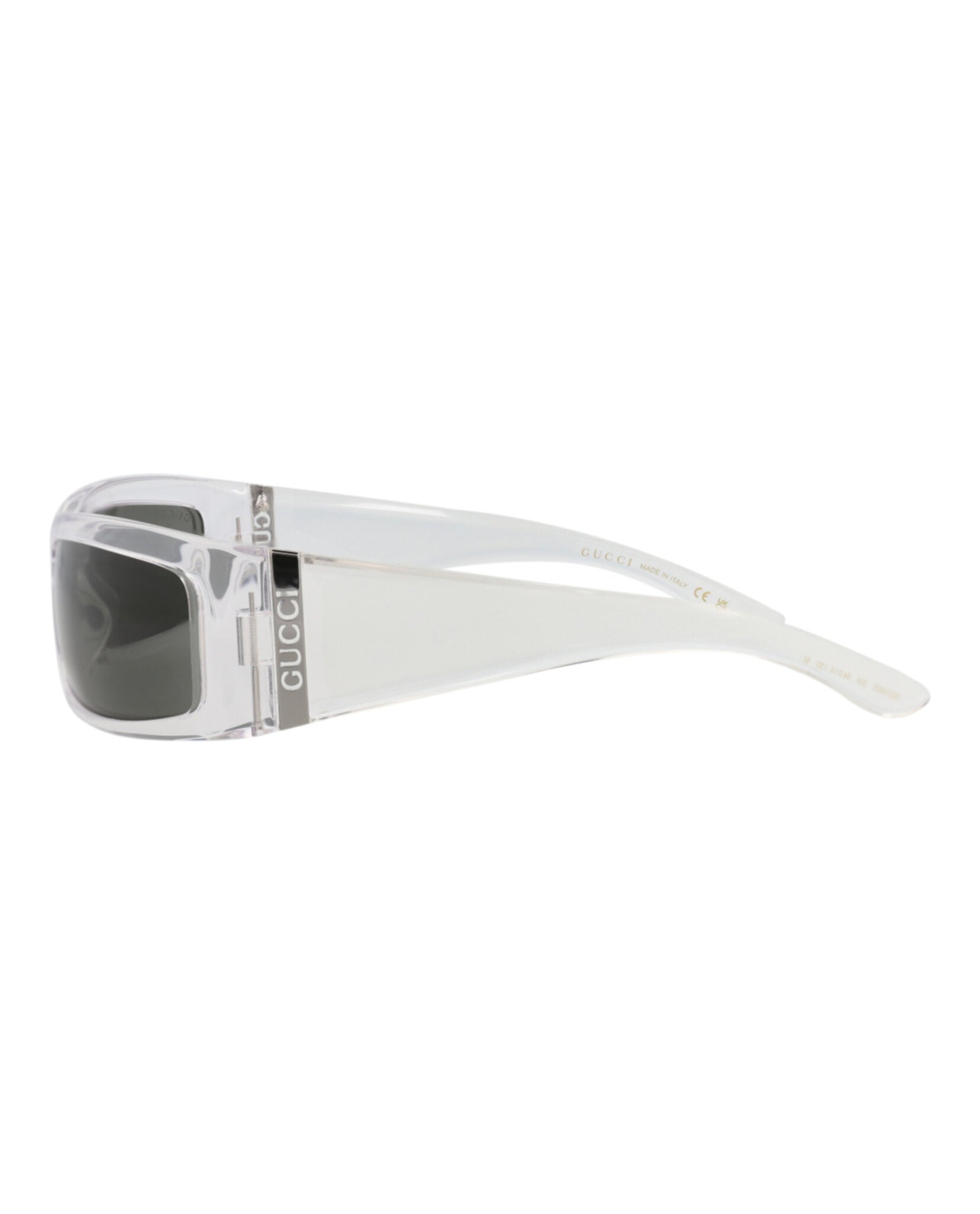 Gucci Mens Shield/Wrap Crystal Crystal Grey Fashion Designer Eyewear