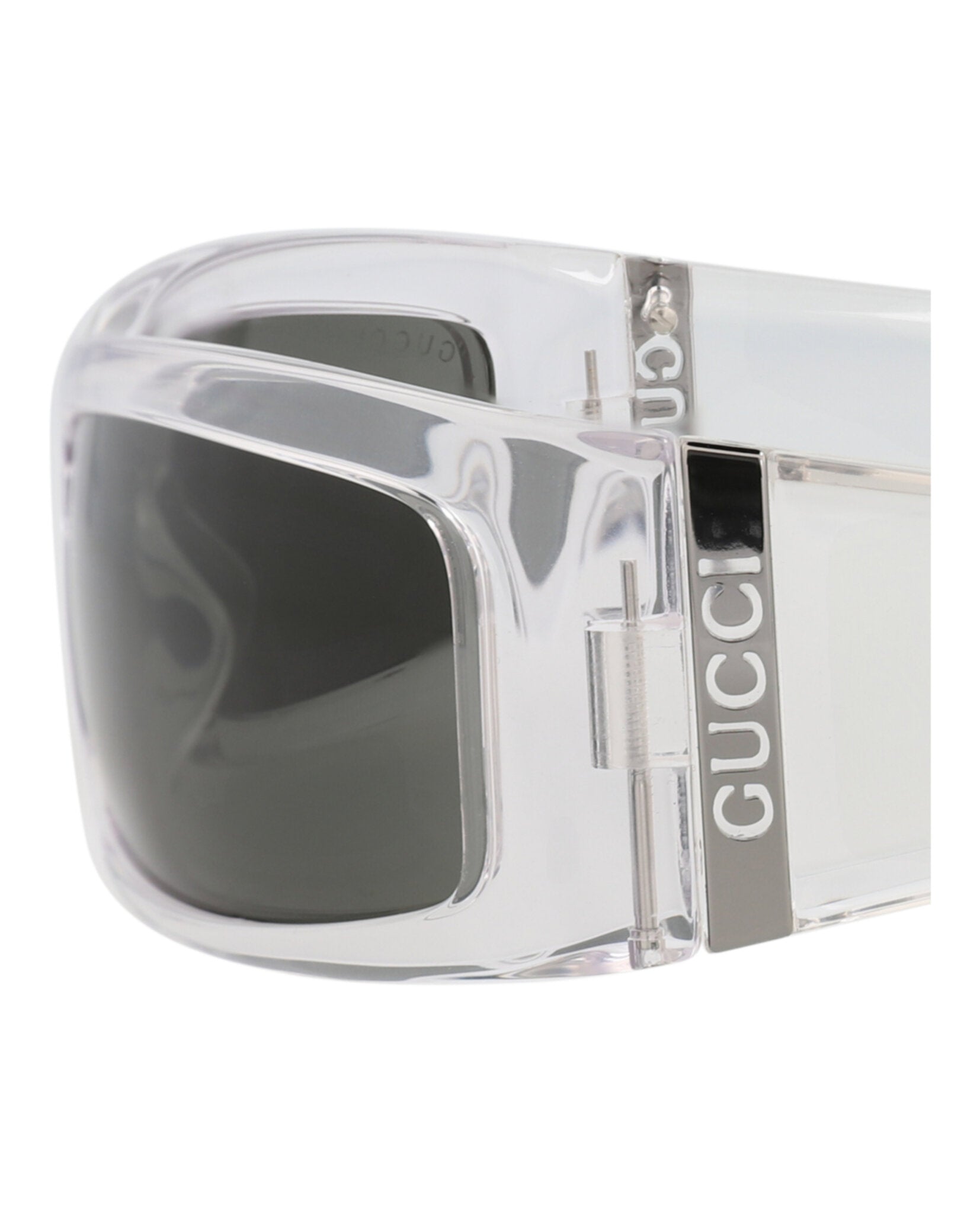 Gucci Mens Shield/Wrap Crystal Crystal Grey Fashion Designer Eyewear
