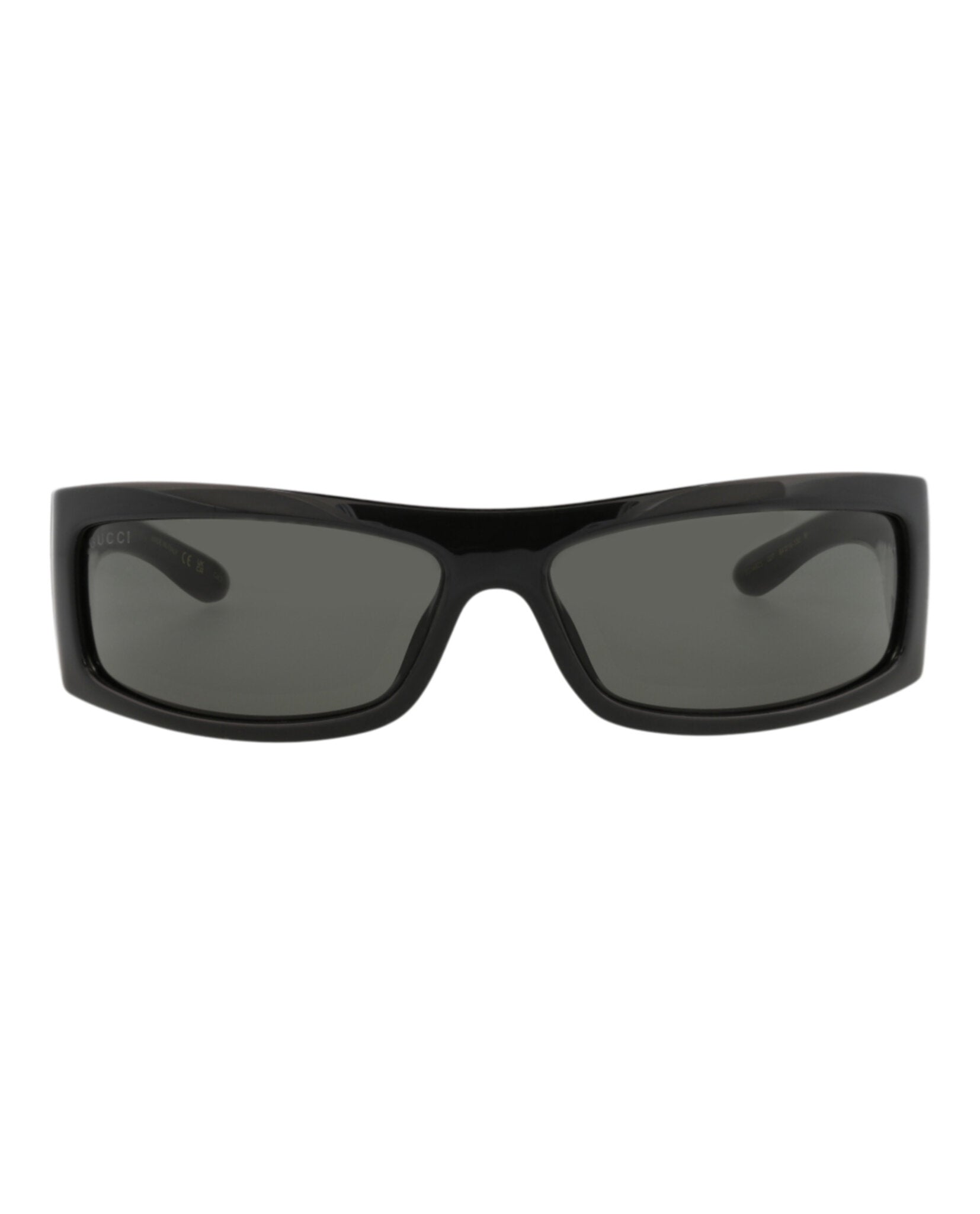 Gucci Mens Shield/Wrap Black Black Grey Fashion Designer Eyewear