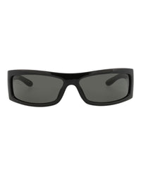 Gucci Mens Shield/Wrap Black Black Grey Fashion Designer Eyewear