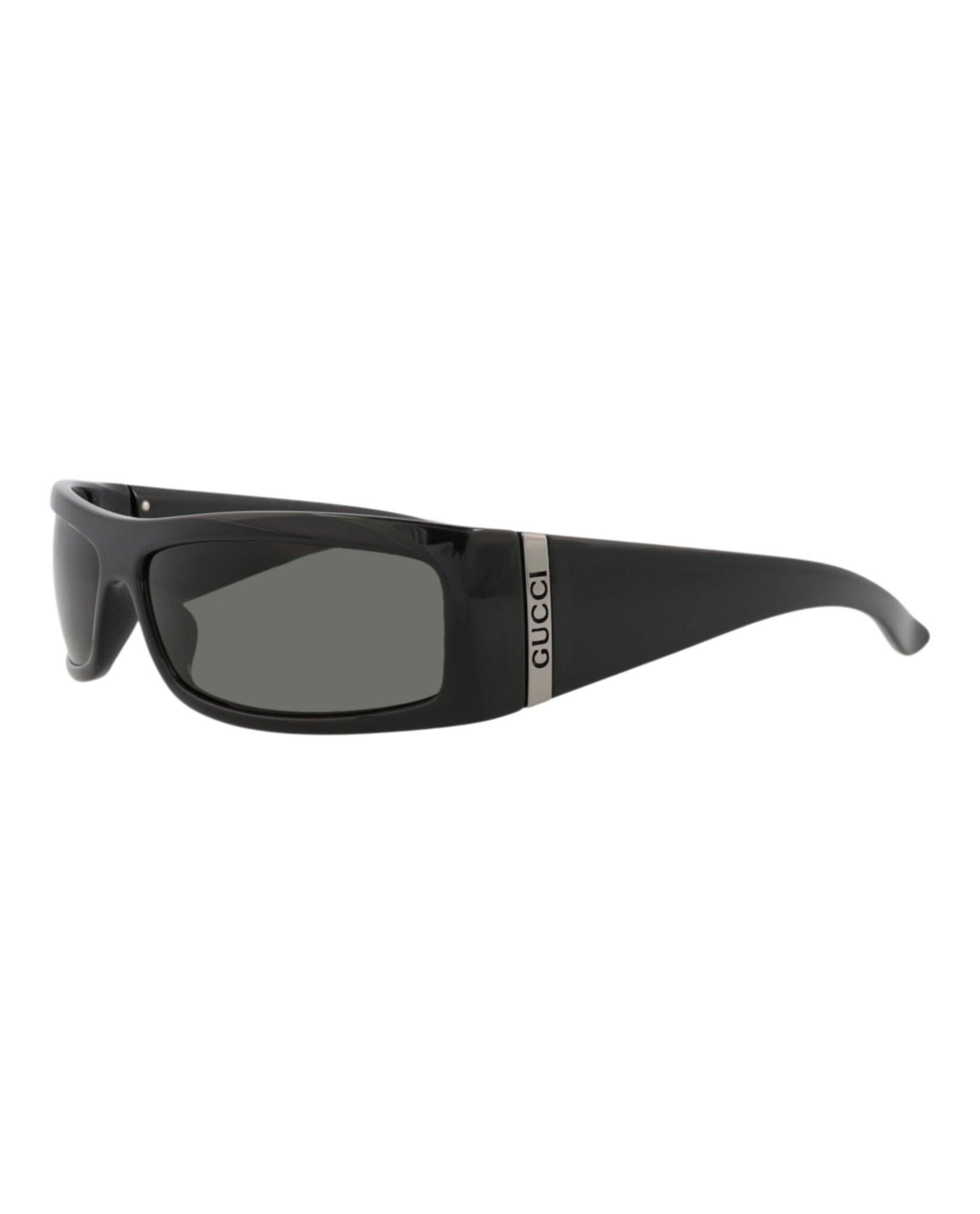 Gucci Mens Shield/Wrap Black Black Grey Fashion Designer Eyewear