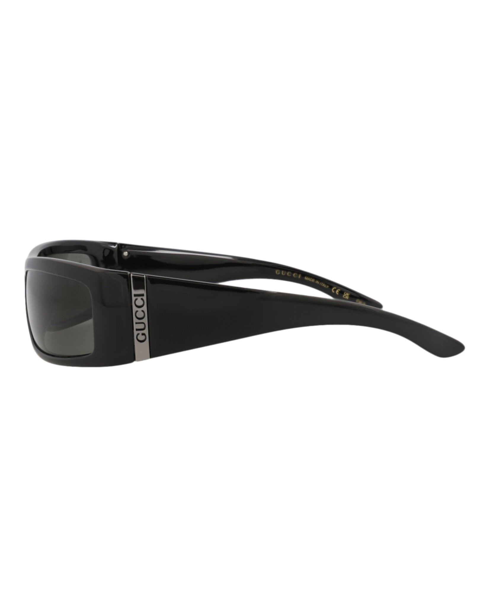 Gucci Mens Shield/Wrap Black Black Grey Fashion Designer Eyewear
