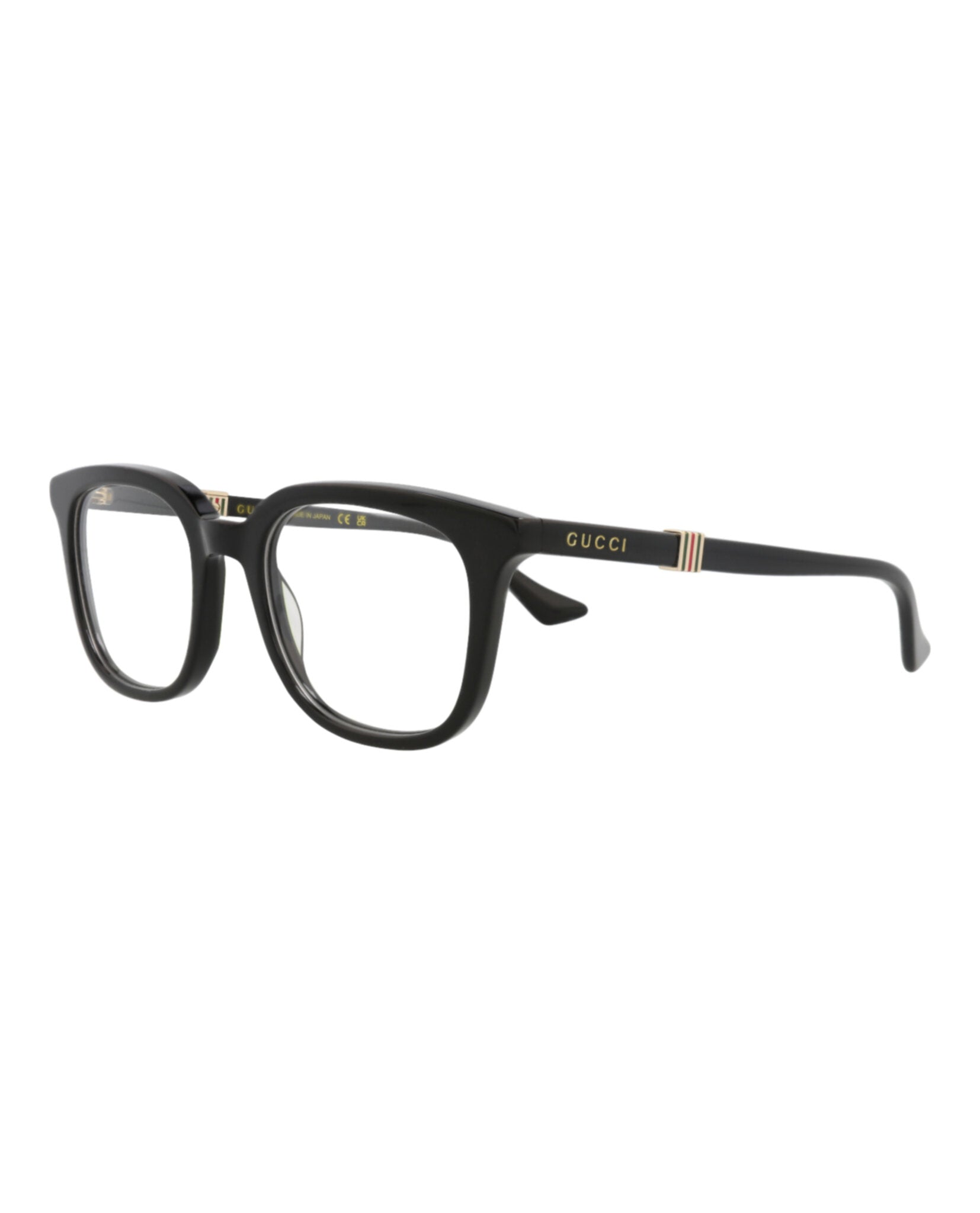 Gucci Mens Square/Rectangle Black Black Transparent Fashion Designer Eyewear