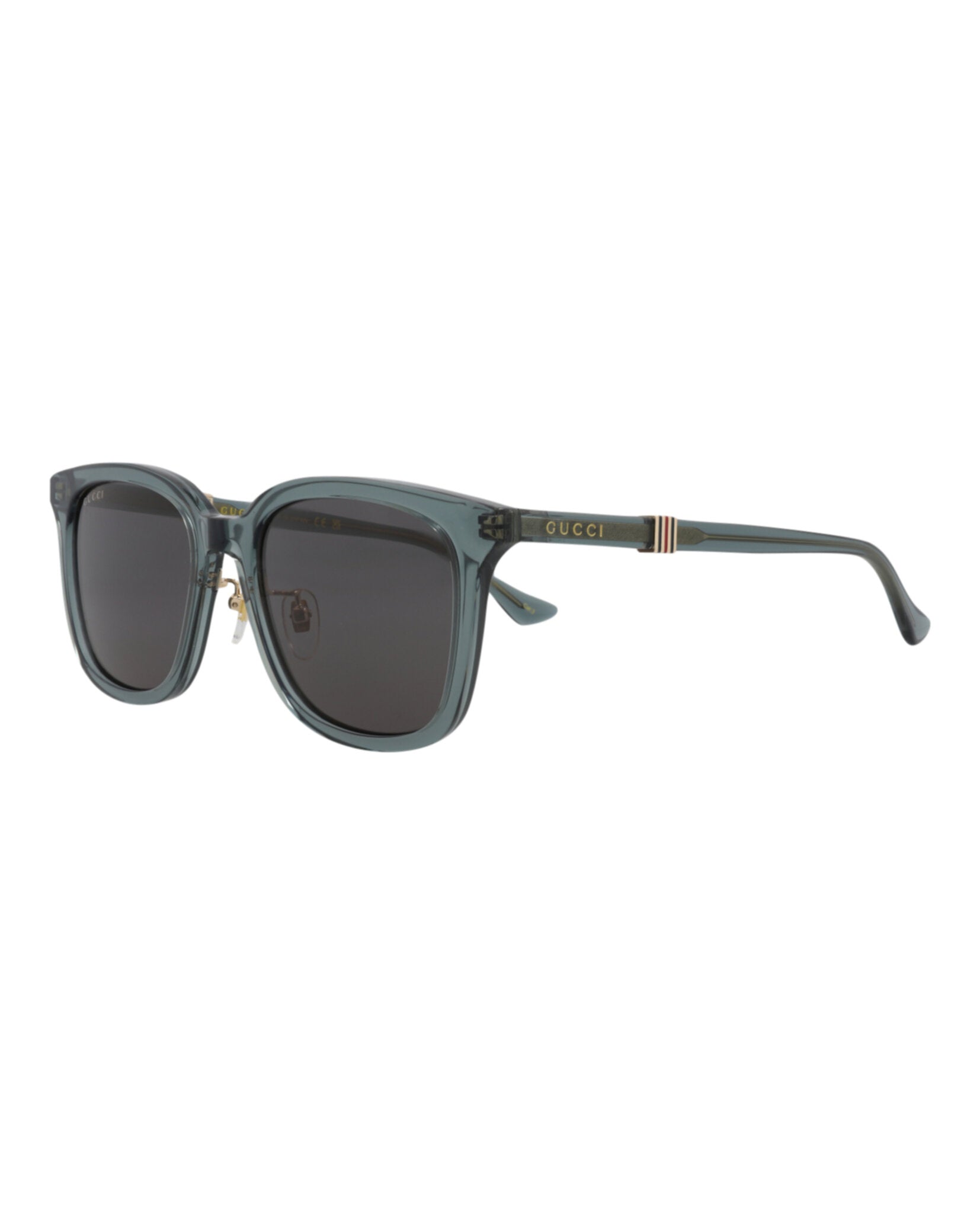 Gucci Mens Square/Rectangle Green Green Grey Fashion Designer Eyewear