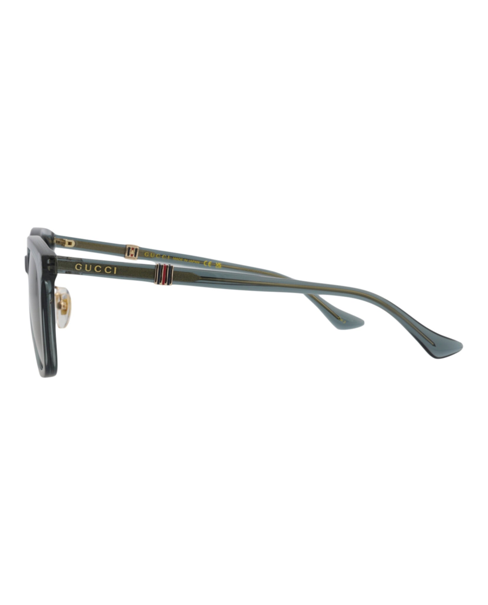 Gucci Mens Square/Rectangle Green Green Grey Fashion Designer Eyewear