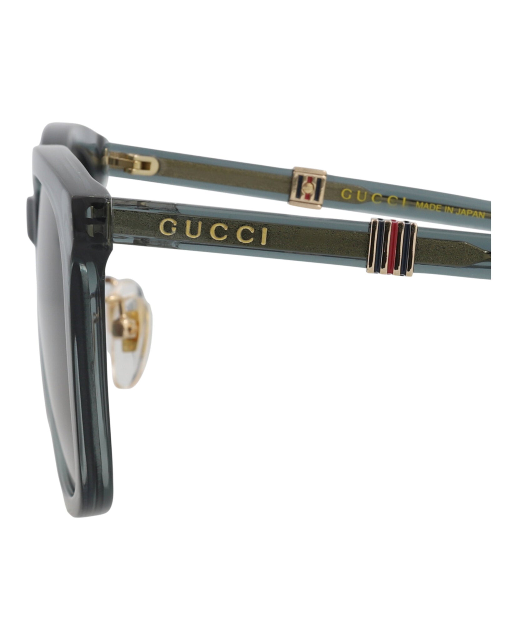 Gucci Mens Square/Rectangle Green Green Grey Fashion Designer Eyewear