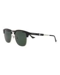 Gucci Mens Square/Rectangle Silver Black Green Fashion Designer Eyewear
