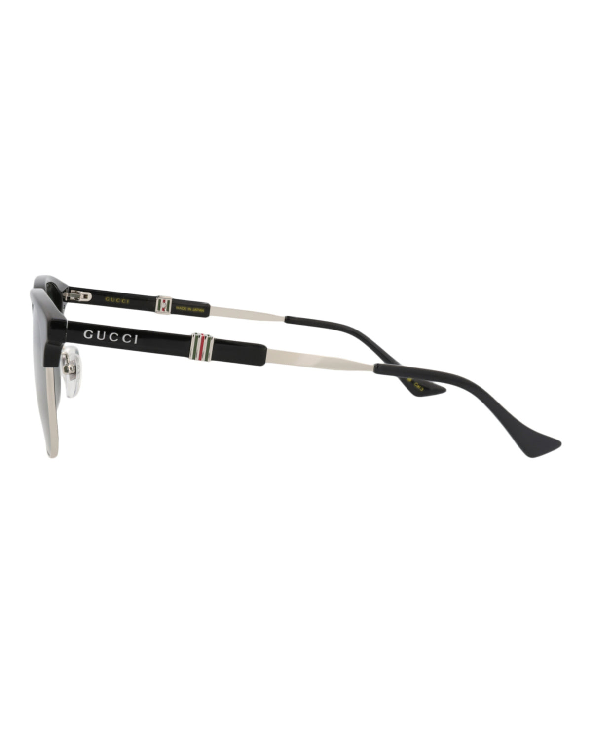 Gucci Mens Square/Rectangle Silver Black Green Fashion Designer Eyewear