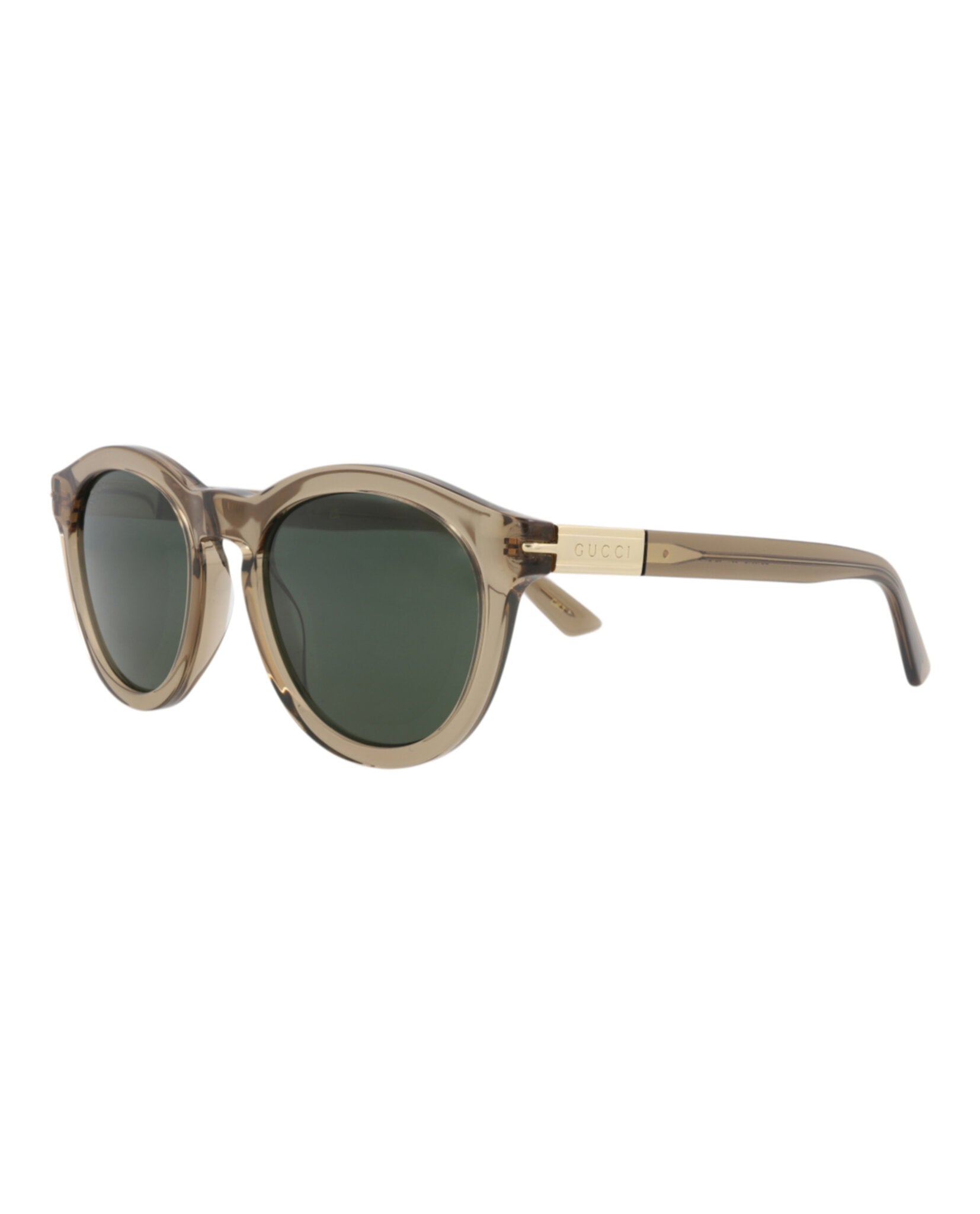 Gucci Gucci Mens Round/Oval Brown Brown Green Fashion Designer Eyewear