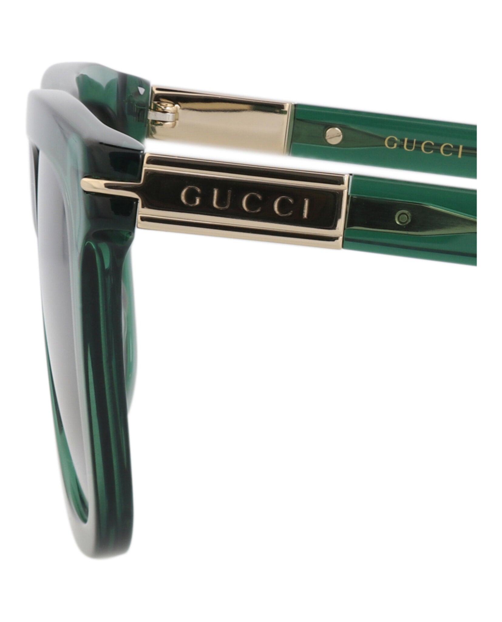 Gucci Gucci Mens Square/Rectangle Green Green Grey Fashion Designer Eyewear