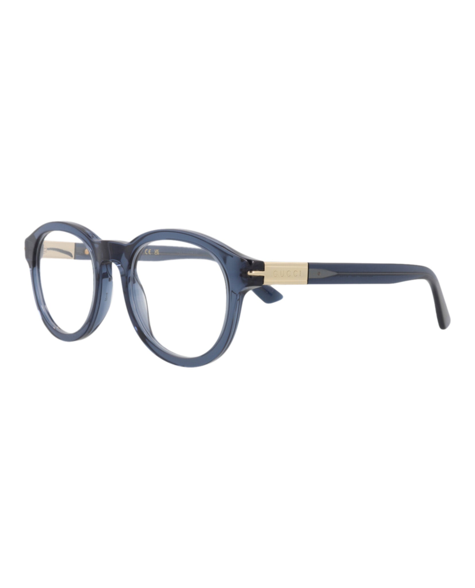 Gucci Gucci Mens Round/Oval Blue Blue Transparent Fashion Designer Eyewear