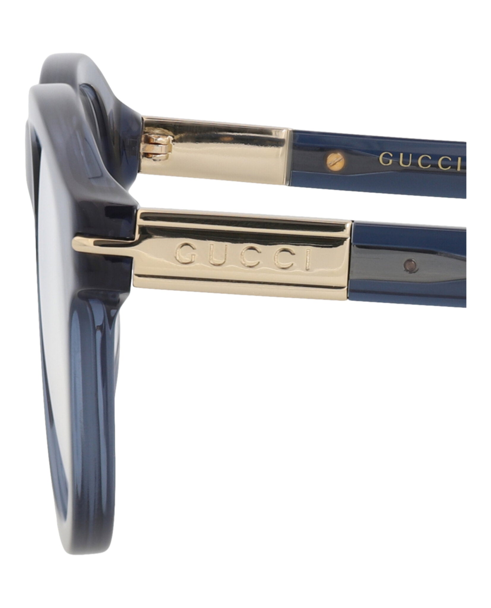 Gucci Gucci Mens Round/Oval Blue Blue Transparent Fashion Designer Eyewear