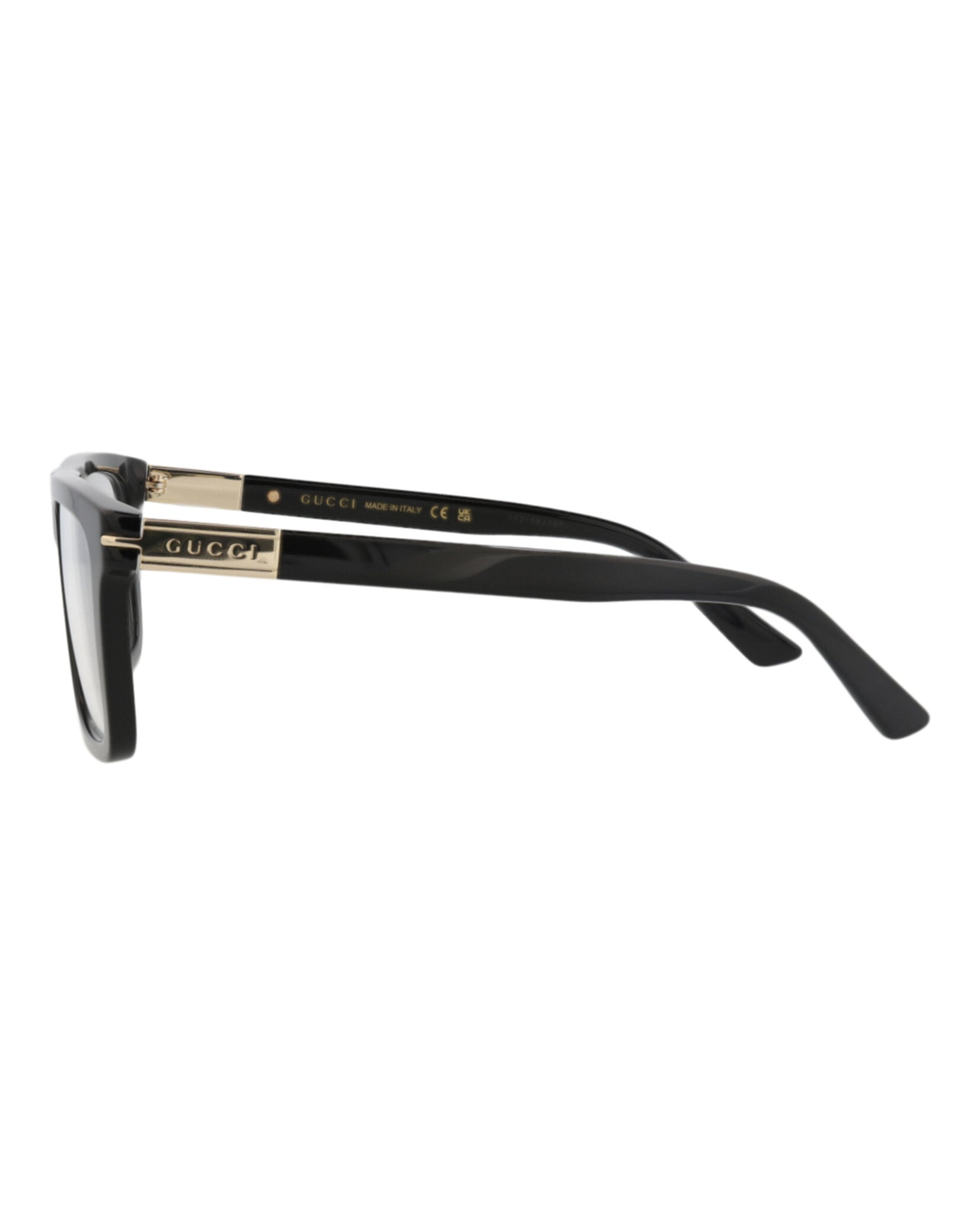 Gucci Mens Square/Rectangle Black Black Transparent Fashion Designer Eyewear