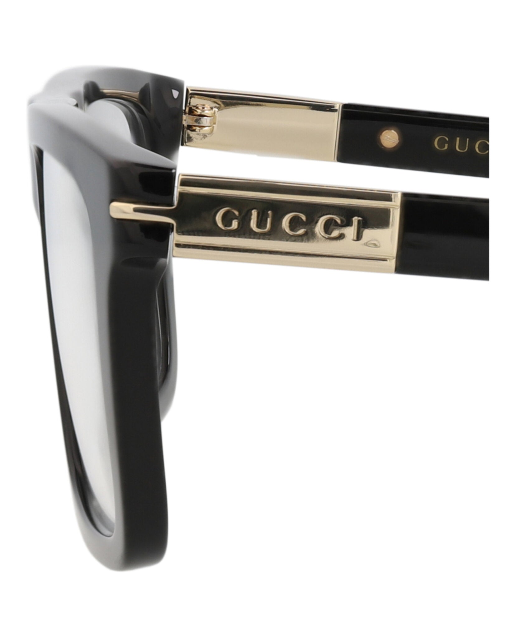 Gucci Mens Square/Rectangle Black Black Transparent Fashion Designer Eyewear
