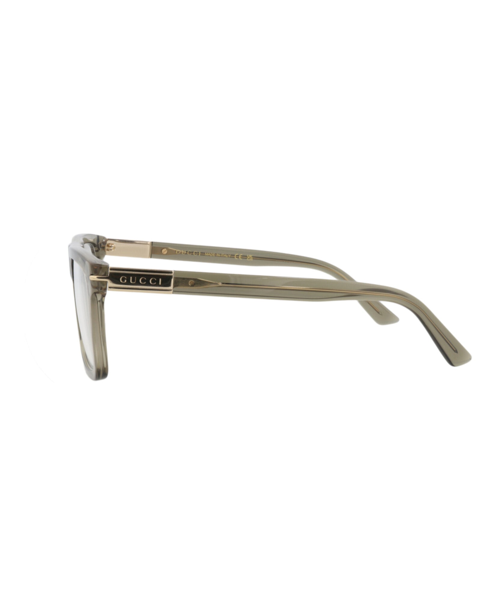 Gucci Gucci Mens Square/Rectangle Brown Brown Transparent Fashion Designer Eyewear