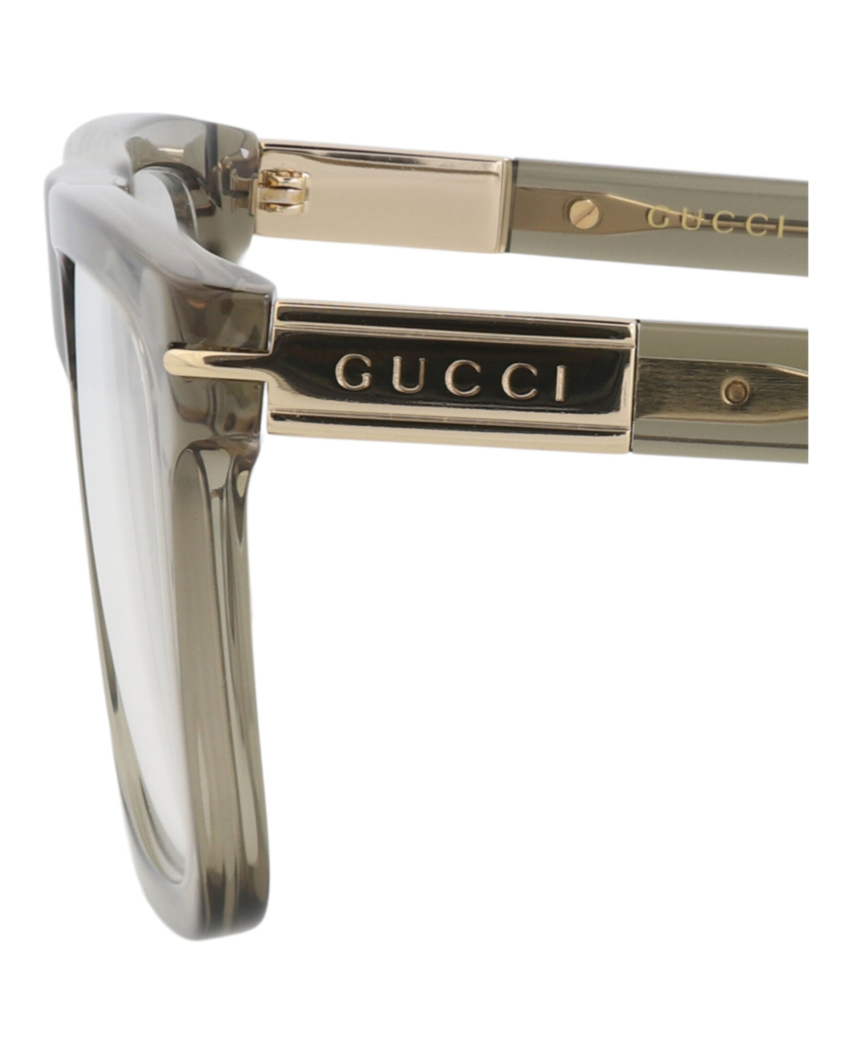 Gucci Gucci Mens Square/Rectangle Brown Brown Transparent Fashion Designer Eyewear