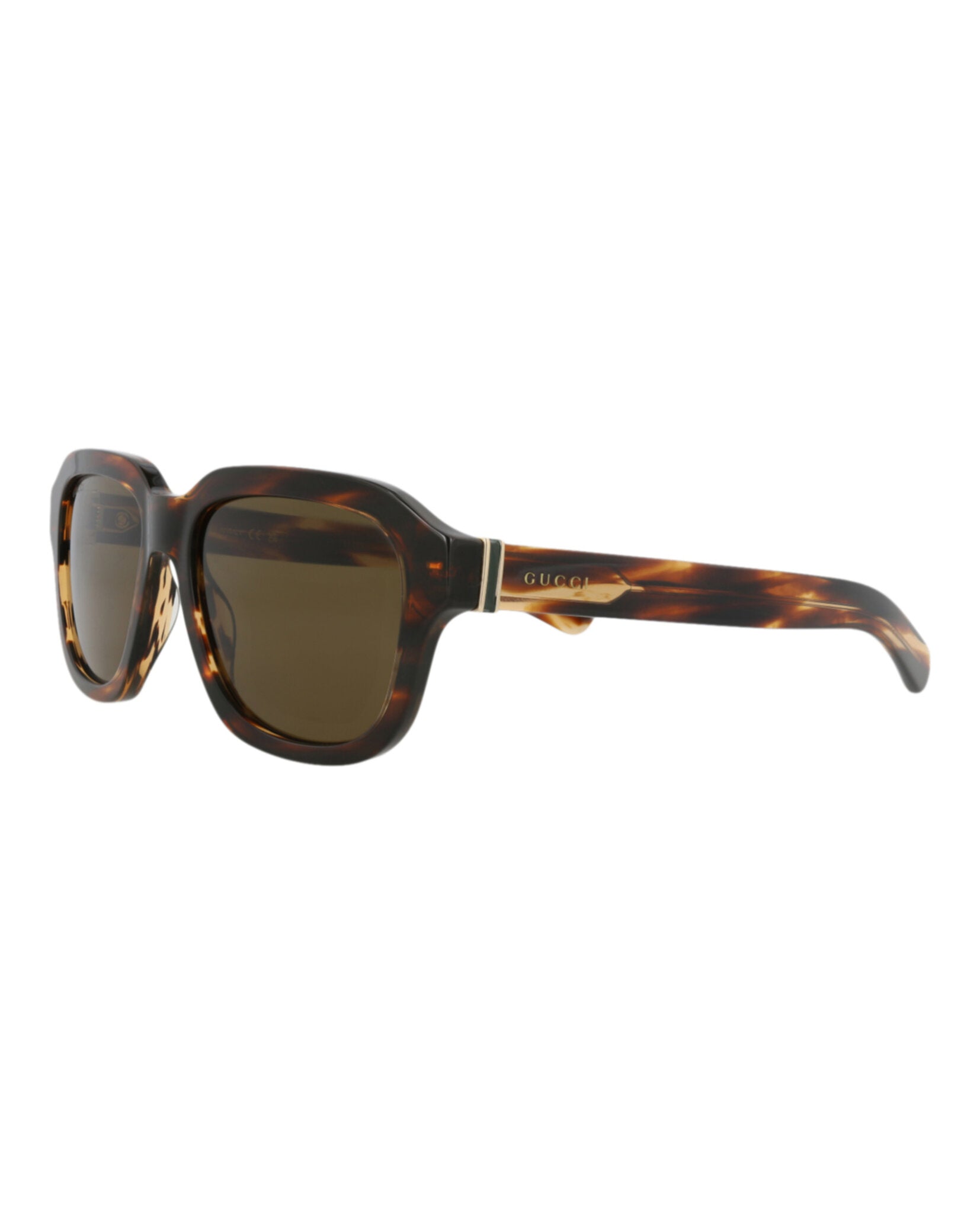 Gucci Gucci Mens Square/Rectangle Havana Havana Brown Fashion Designer Eyewear