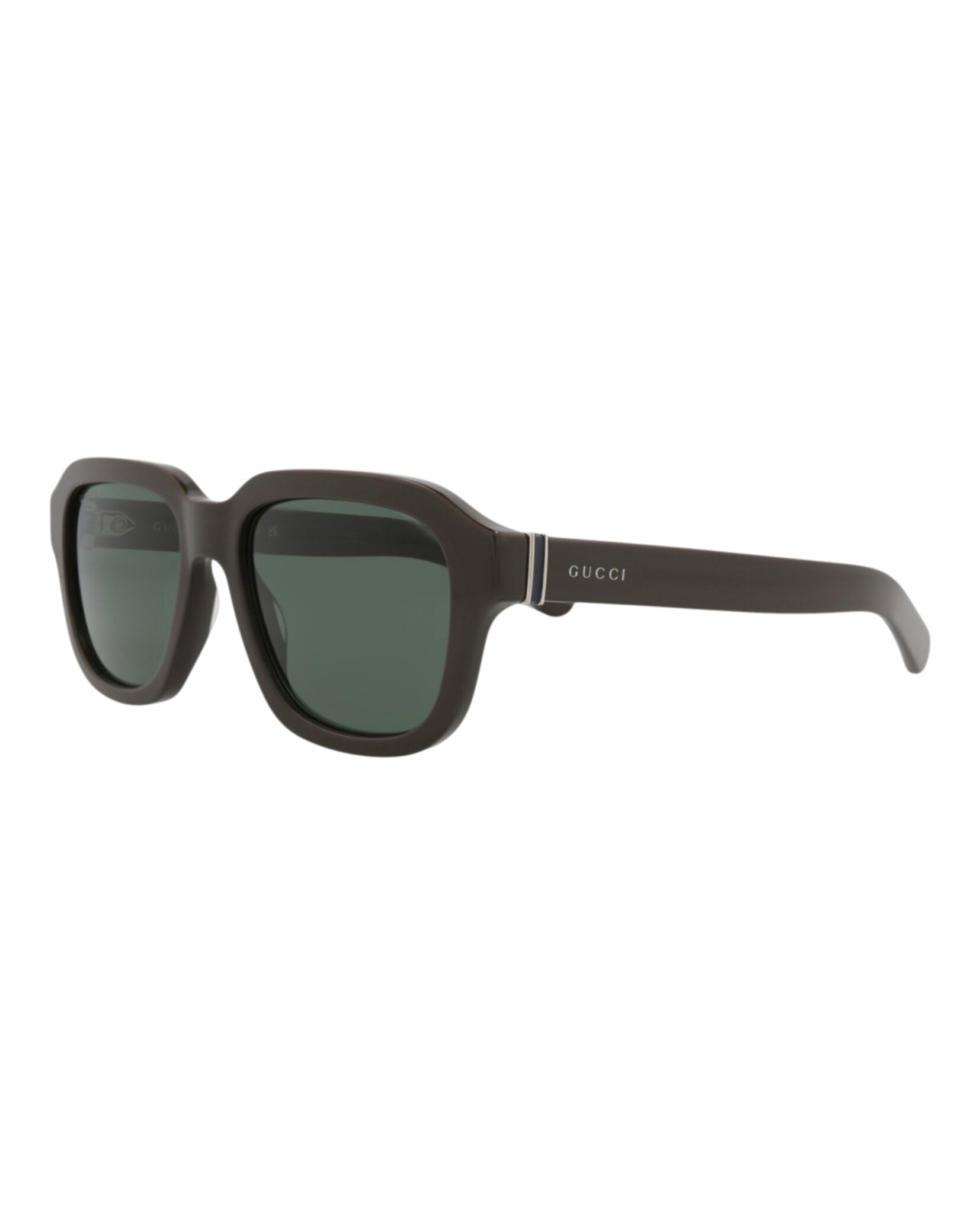 Gucci Mens Square/Rectangle Brown Brown Green Fashion Designer Eyewear