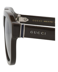 Gucci Mens Square/Rectangle Brown Brown Green Fashion Designer Eyewear