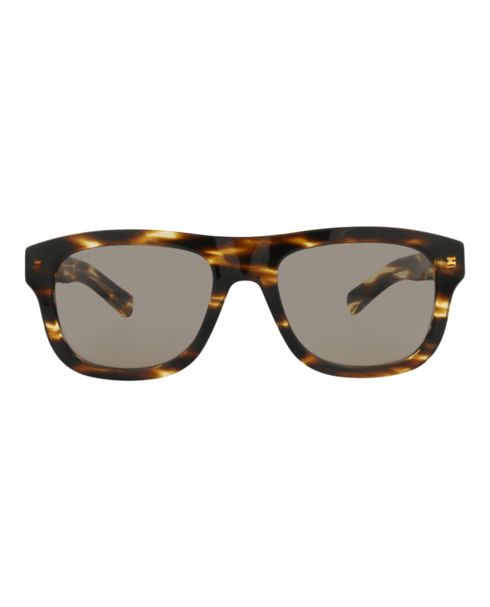 Gucci Mens Square/Rectangle Havana Havana Brown Fashion Designer Eyewear