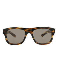 Gucci Mens Square/Rectangle Havana Havana Brown Fashion Designer Eyewear