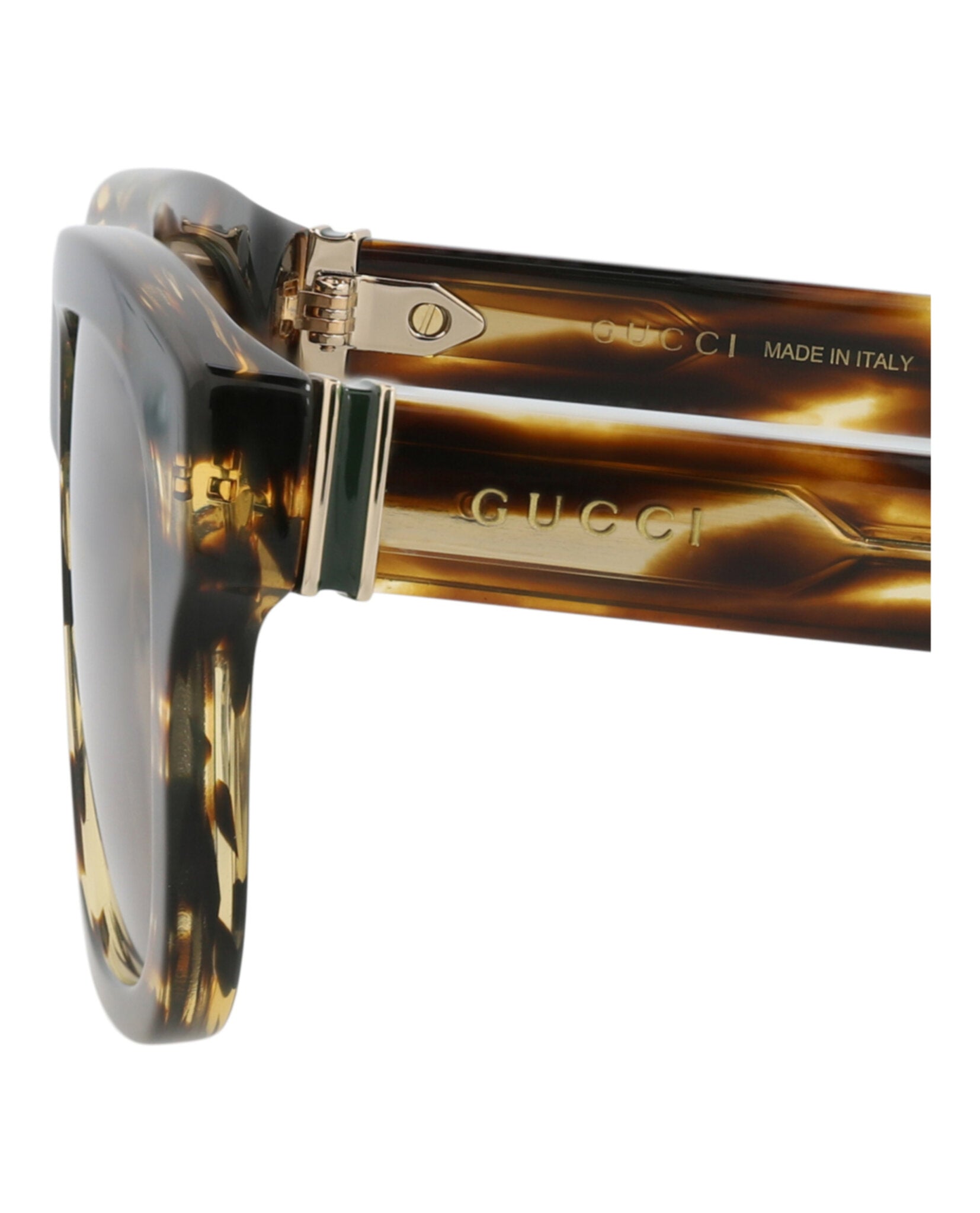 Gucci Mens Square/Rectangle Havana Havana Brown Fashion Designer Eyewear