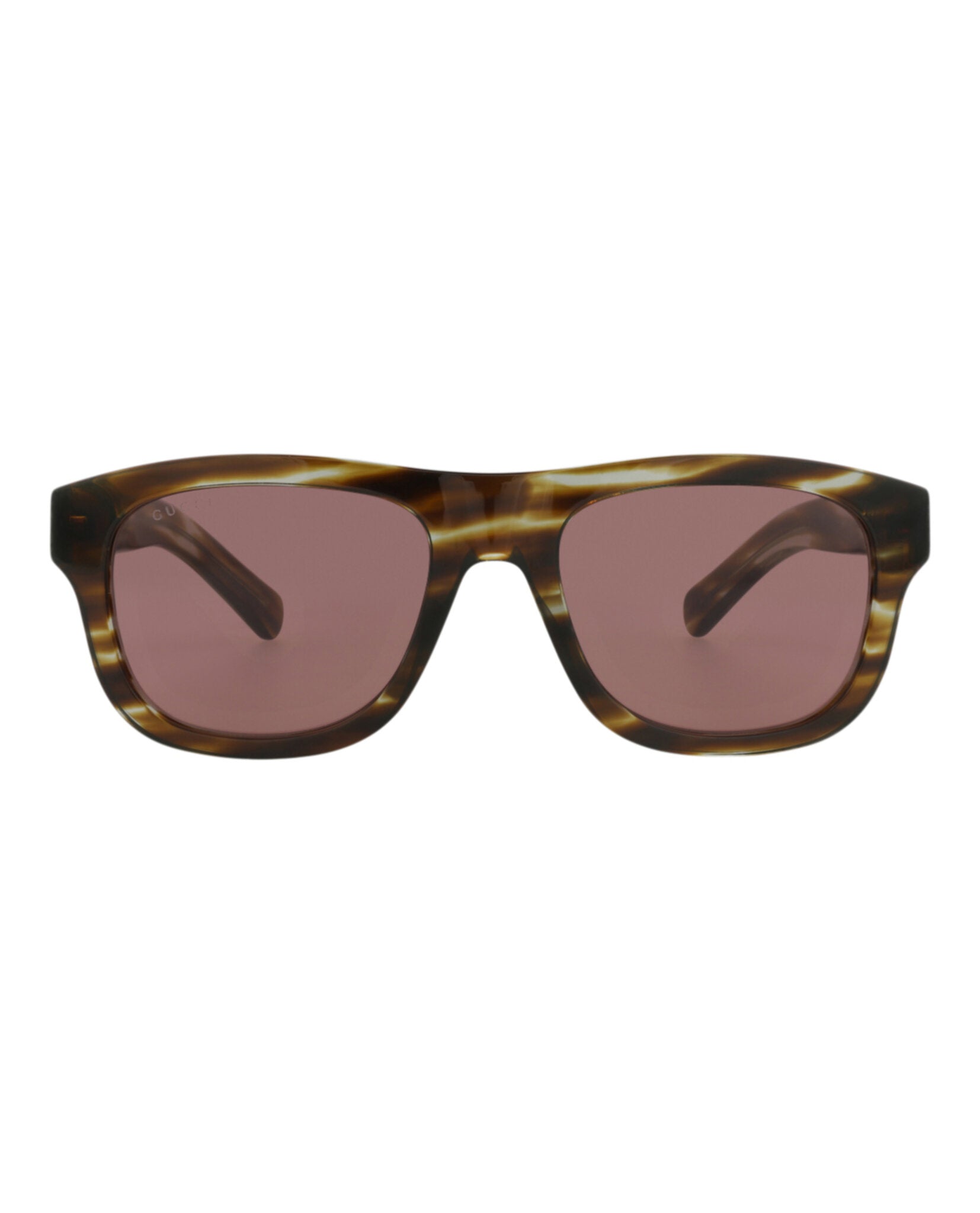 Gucci Mens Square/Rectangle Havana Havana Brown Fashion Designer Eyewear