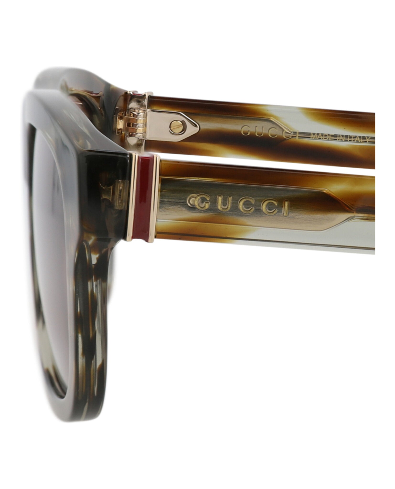 Gucci Mens Square/Rectangle Havana Havana Brown Fashion Designer Eyewear