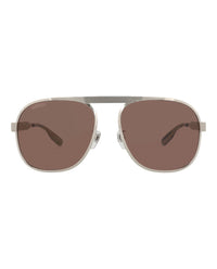 Gucci Gucci Mens Aviator Silver Silver Brown Fashion Designer Eyewear