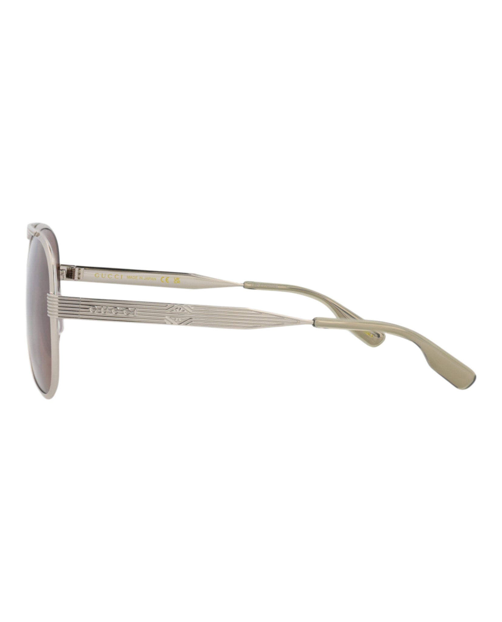 Gucci Gucci Mens Aviator Silver Silver Brown Fashion Designer Eyewear