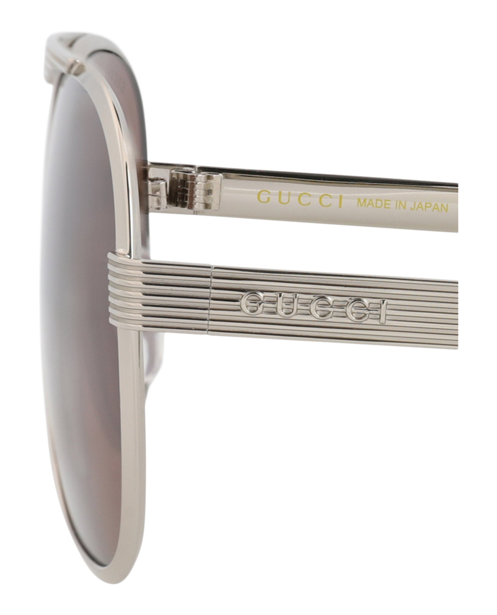 Gucci Gucci Mens Aviator Silver Silver Brown Fashion Designer Eyewear