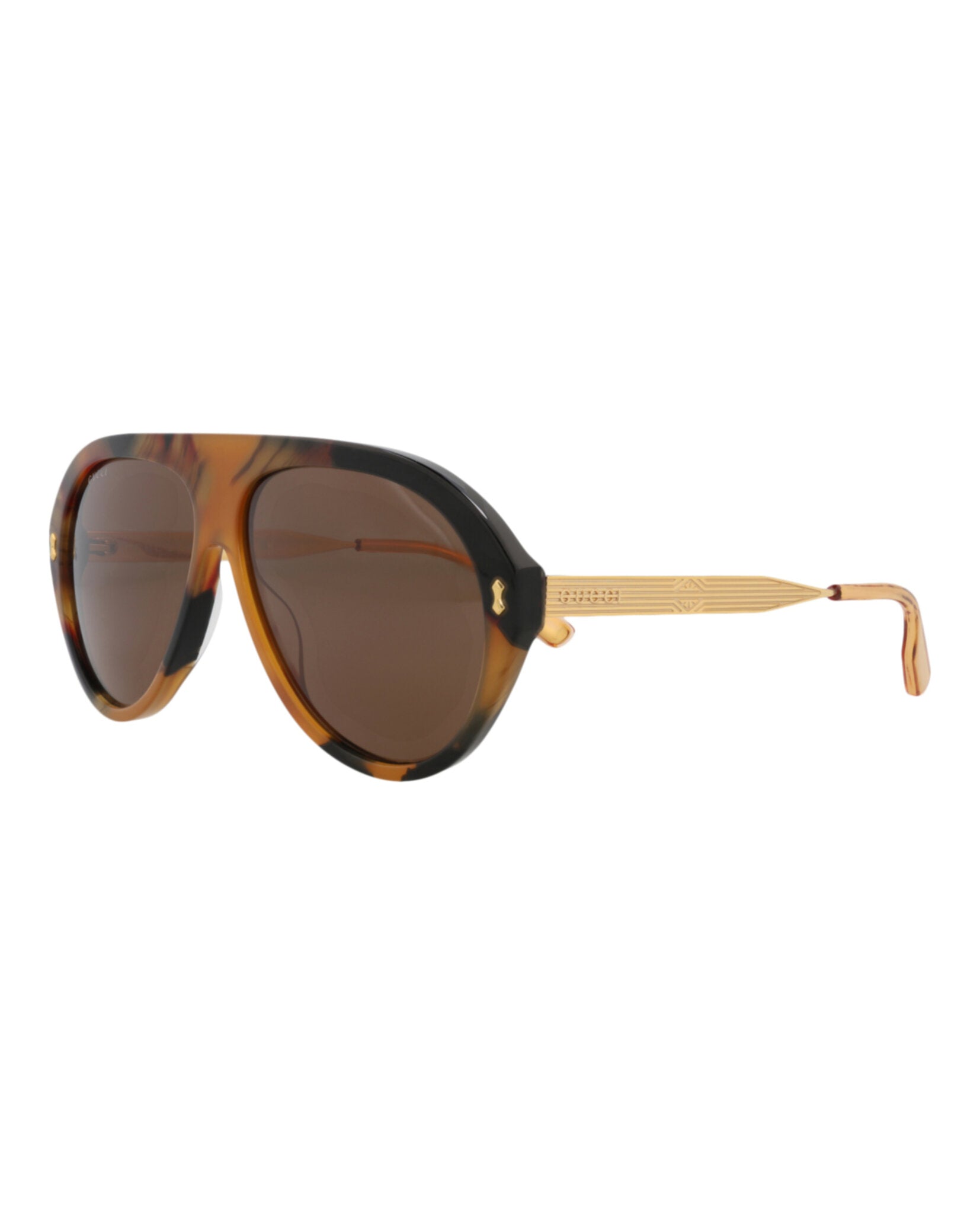 Gucci Gucci Mens Aviator Havana Gold Brown Fashion Designer Eyewear