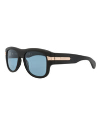 Gucci Gucci Mens Square/Rectangle Black Black Blue Fashion Designer Eyewear