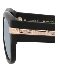 Gucci Gucci Mens Square/Rectangle Black Black Blue Fashion Designer Eyewear